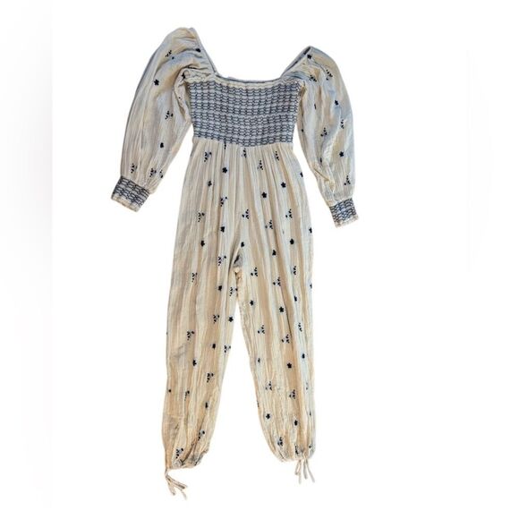 Free People Dahlia Embroidered Jumpsuit Size Medium - Picture 8 of 11